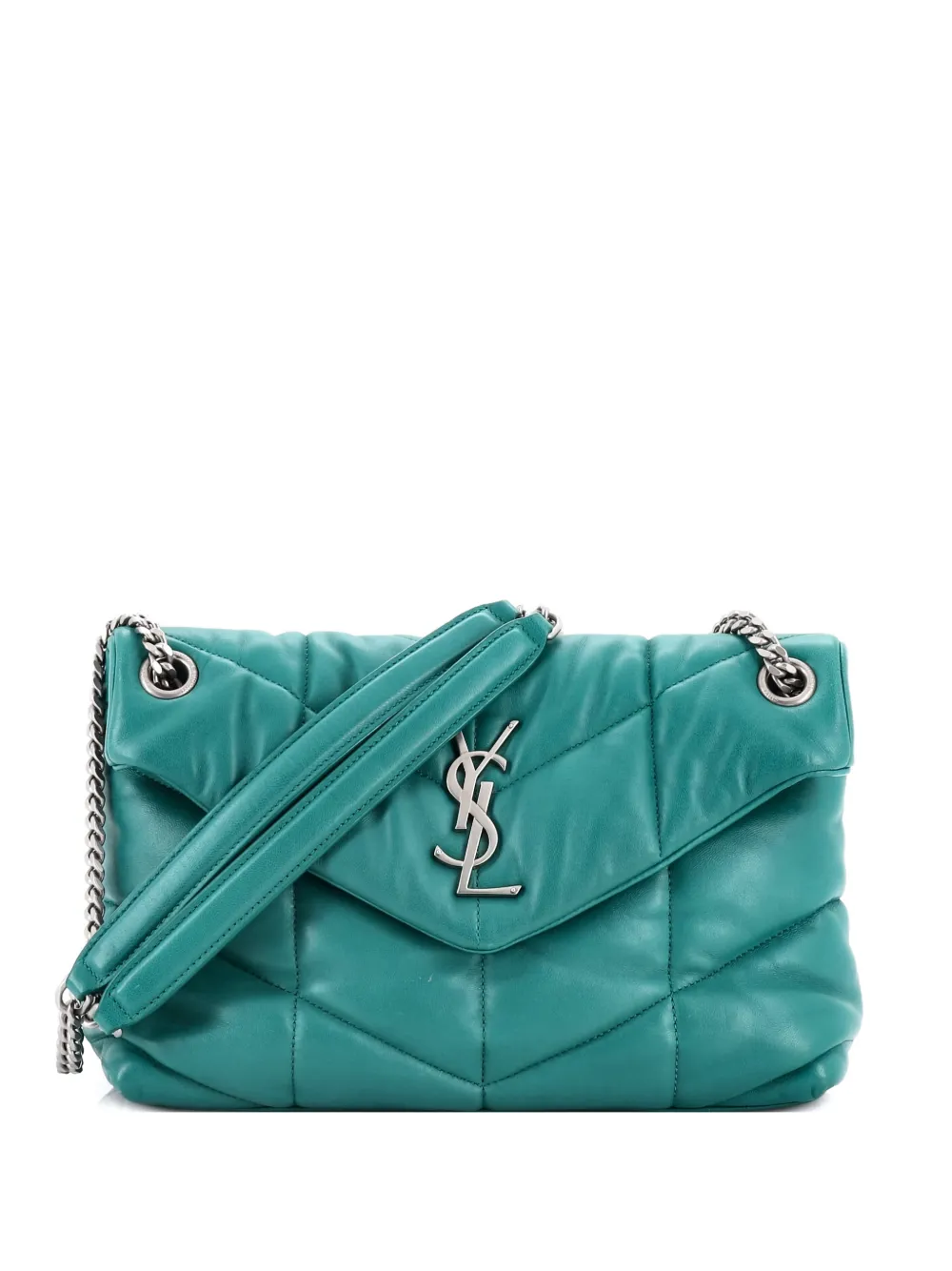 Saint Laurent Pre-Owned Loulou Puffer Shoulder Bag Quilted Leather Small crossbody bag - Verde