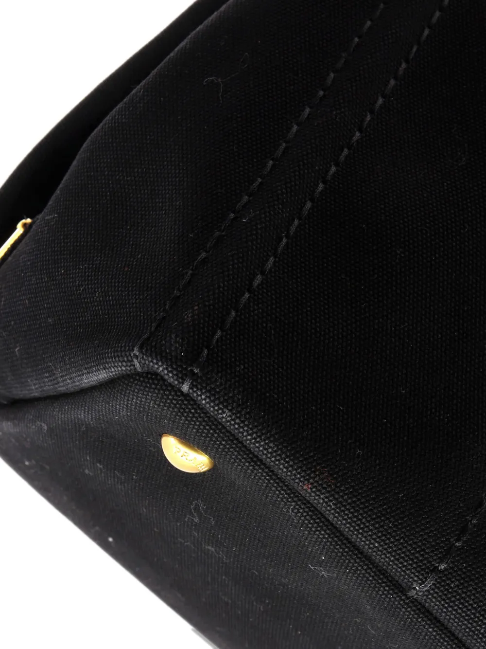 PRADA Pre-owned Canapa Convertible Canvas Large Tote Bag In Black