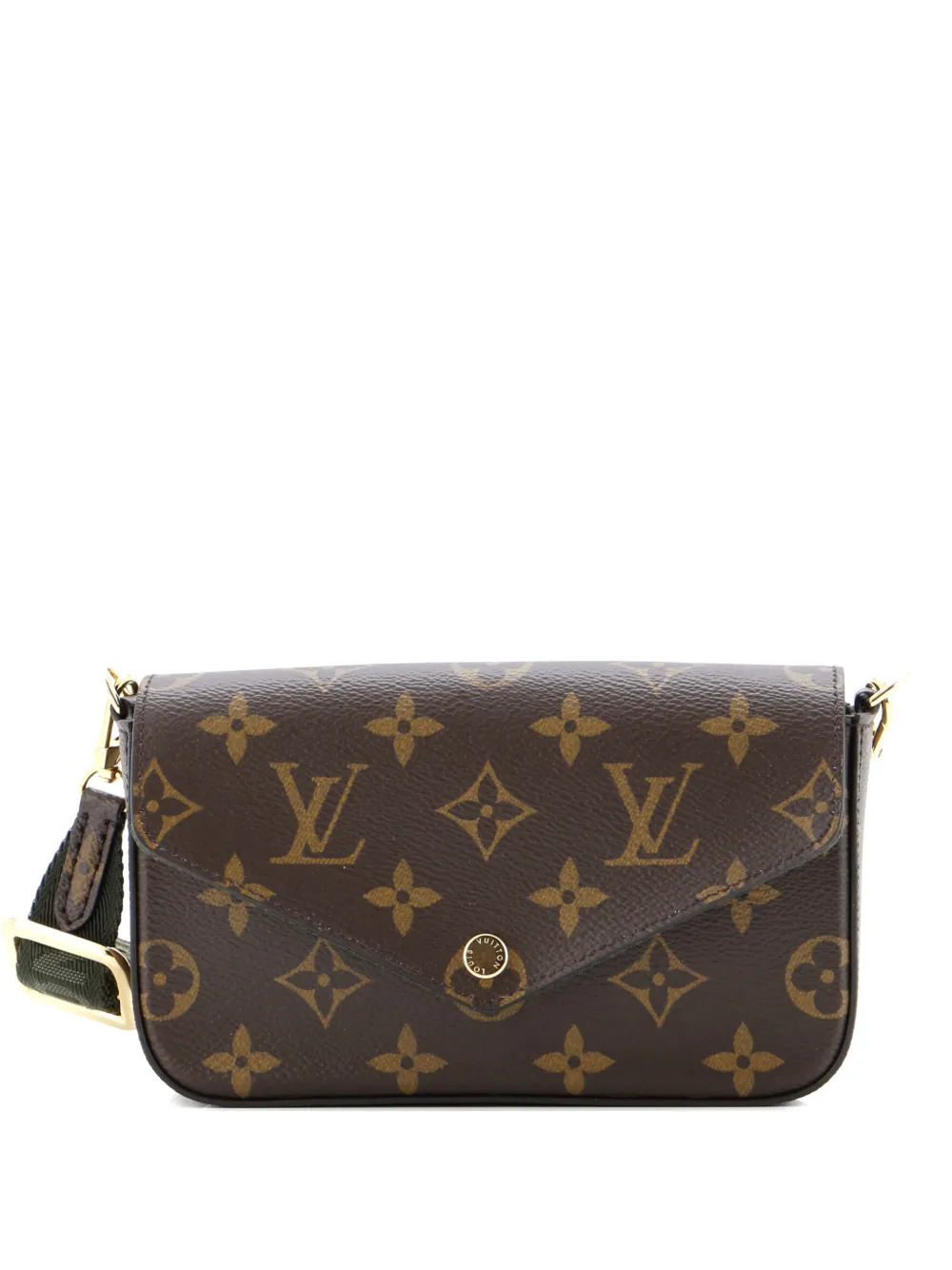 Pre-owned Louis Vuitton Felicie Strap & Go Handbag Monogram Canvas Crossbody Bag In Brown