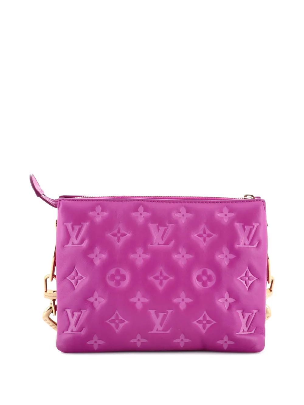Pre-owned Louis Vuitton Coussin Bag Monogram Embossed Lambskin Bb Crossbody Bag In Purple
