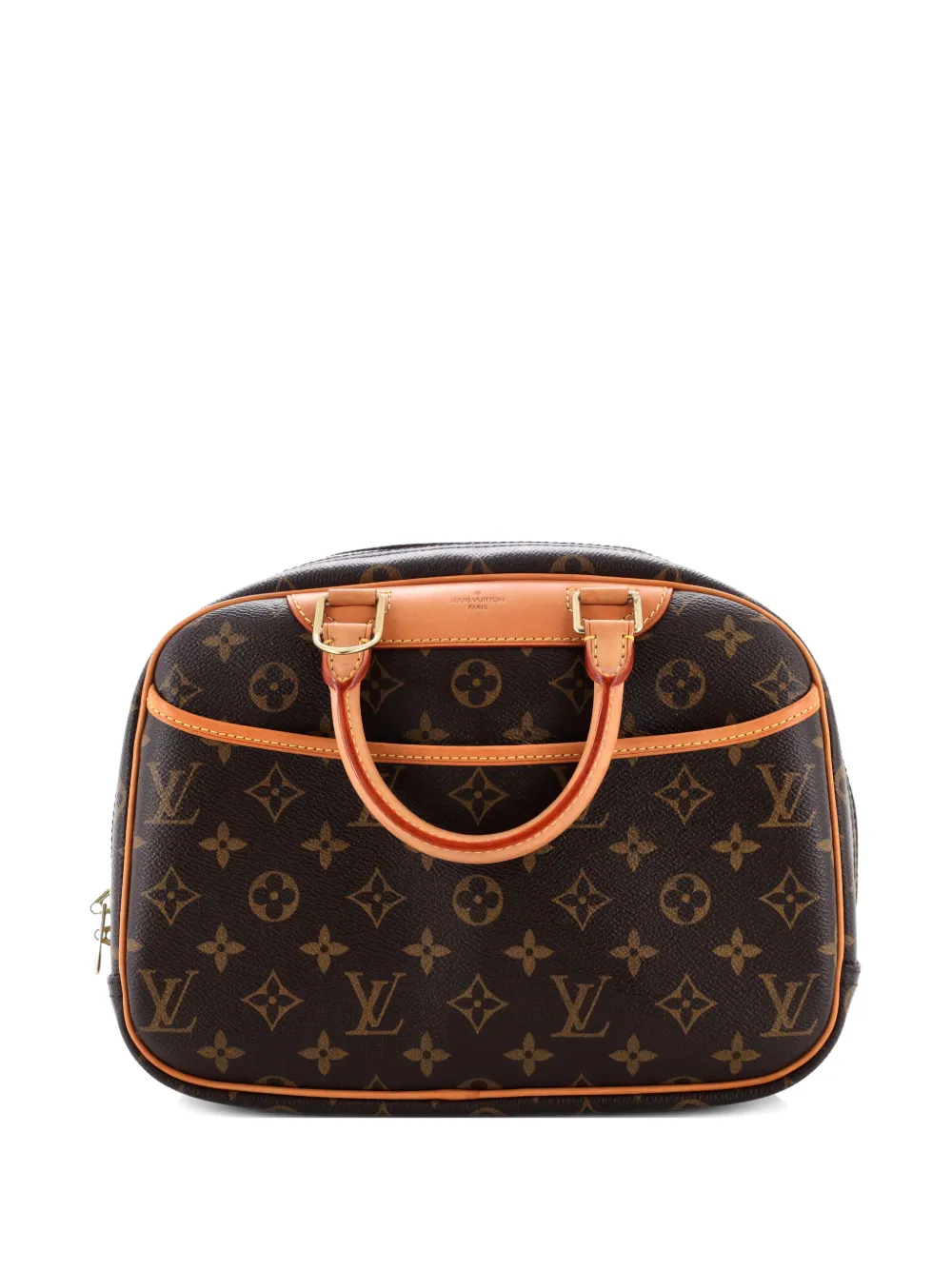 Pre-owned Louis Vuitton Trouville Handbag Monogram Canvas Satchel In Brown