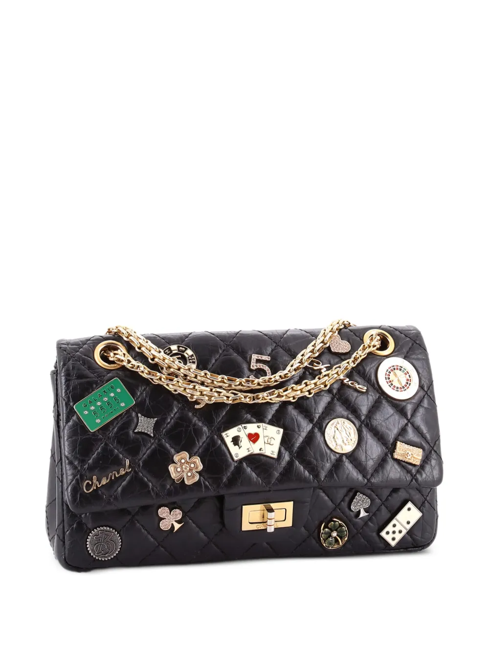 CHANEL Pre-Owned Lucky Charms Reissue 2.55 Flap Bag Quilted Aged Calfskin 225 shoulder bag - Nero