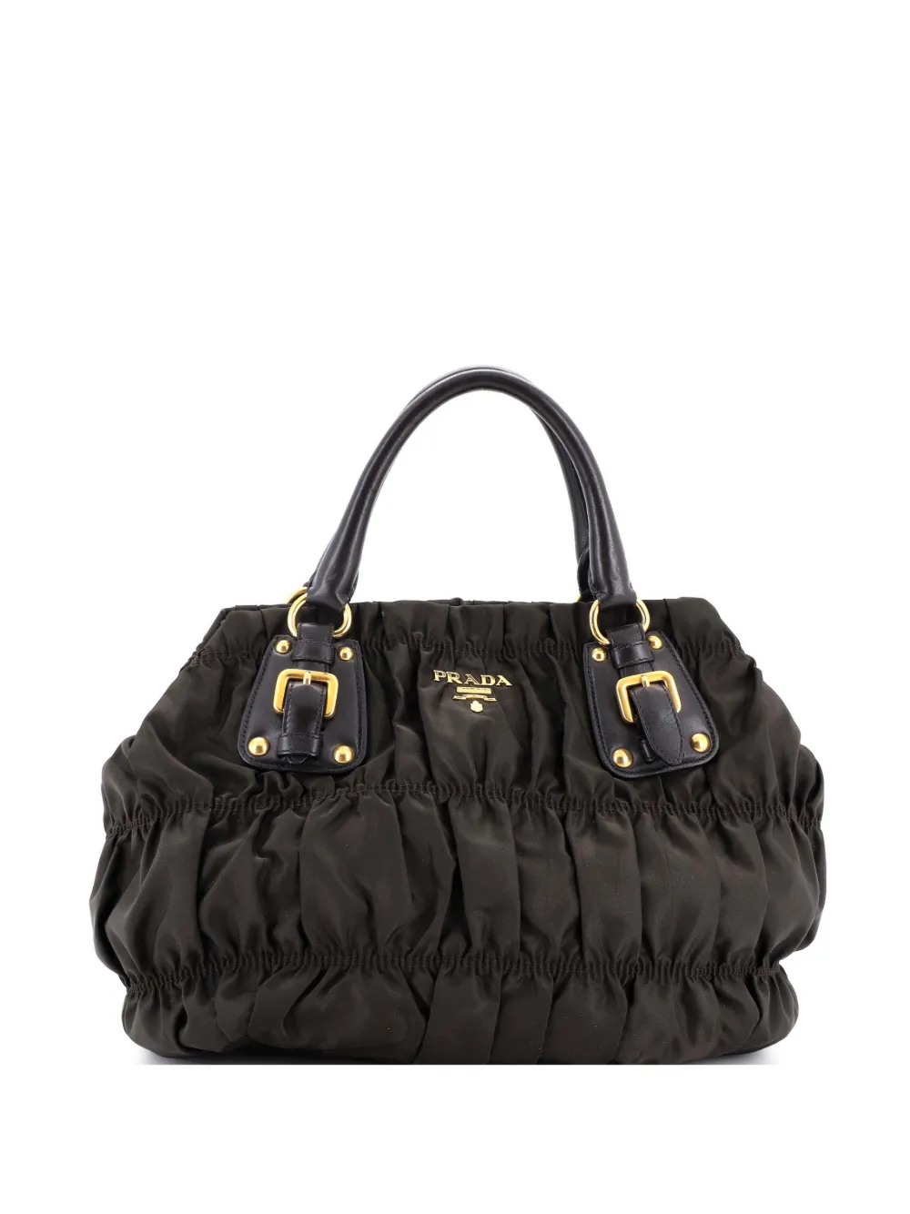 Prada Pre-Owned Gaufre Convertible Leather and Tessuto Large tote bag | Green | Image 1
