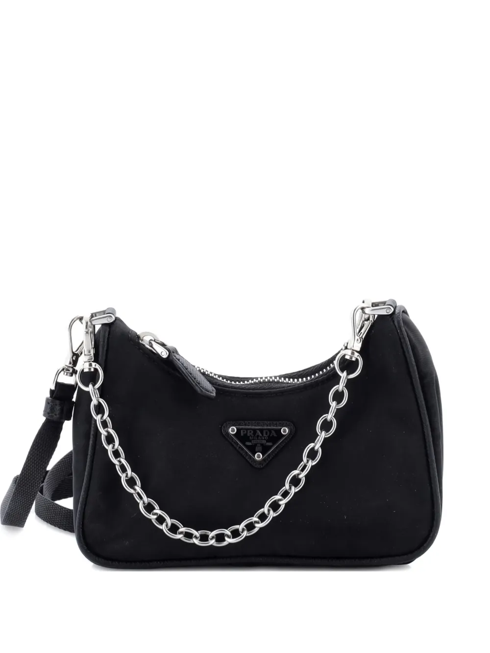 Prada Pre-Owned Re-Edition Shoulder Bag Tessuto Mini hobo bag | Black | Image 1
