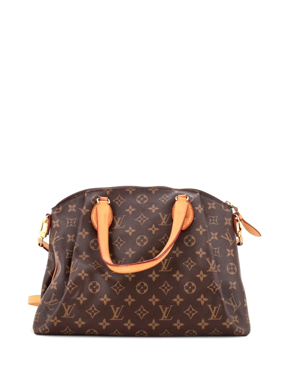 Pre-owned Louis Vuitton Rivoli Handbag Monogram Canvas Mm Satchel In Brown