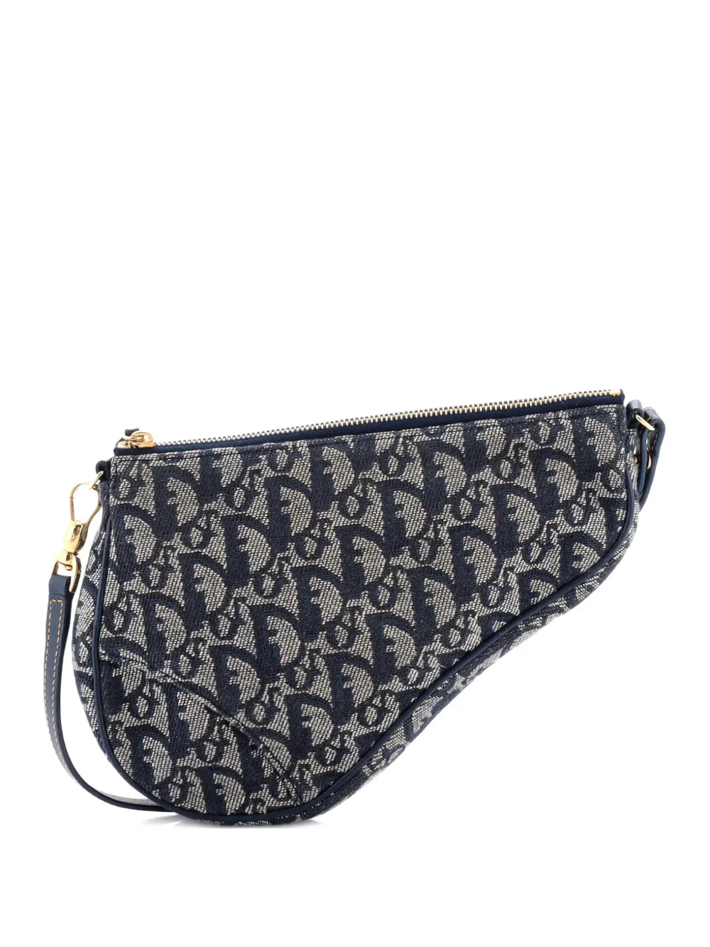 Pre-owned Dior Vintage Saddle Bag Issimo Denim Mini Shoulder Bag In Blue