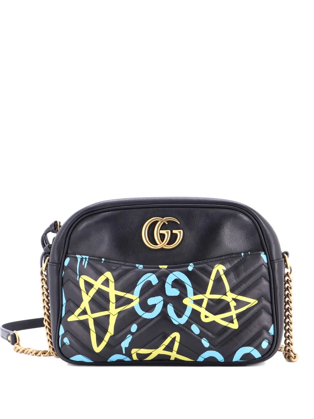 Gucci Pre-Owned GG Marmont GucciGhost Matelasse Leather Medium shoulder bag - Nero