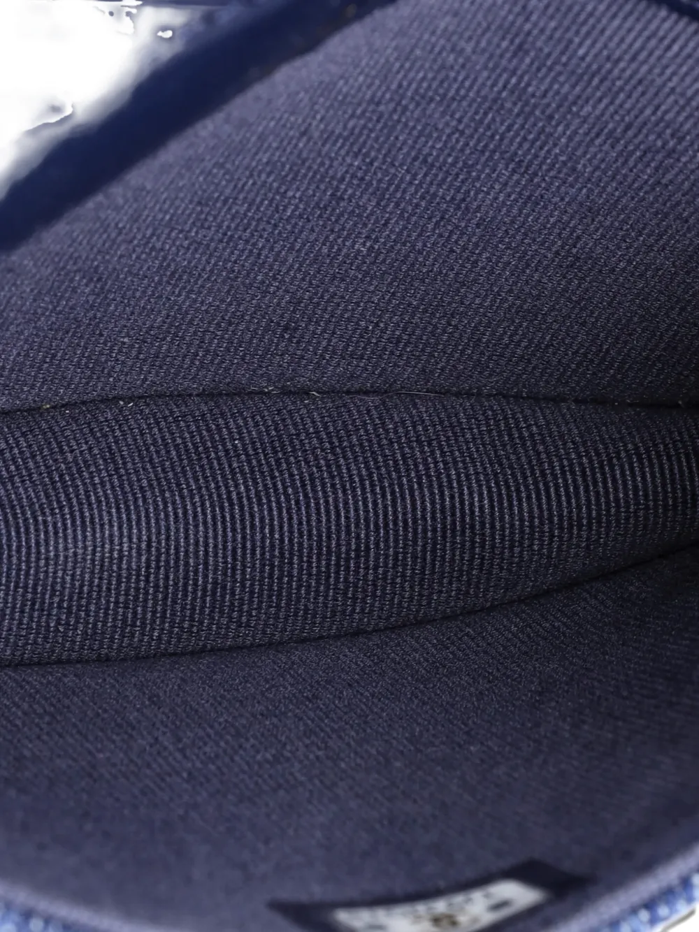 CHANEL Pre-owned Classic Flap 3d Quilt Printed Denim Mini Belt Bag In Blue