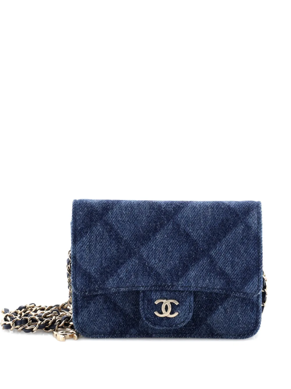 CHANEL Pre-Owned Classic Flap 3D Quilt Printed Denim Mini belt bag - Blu