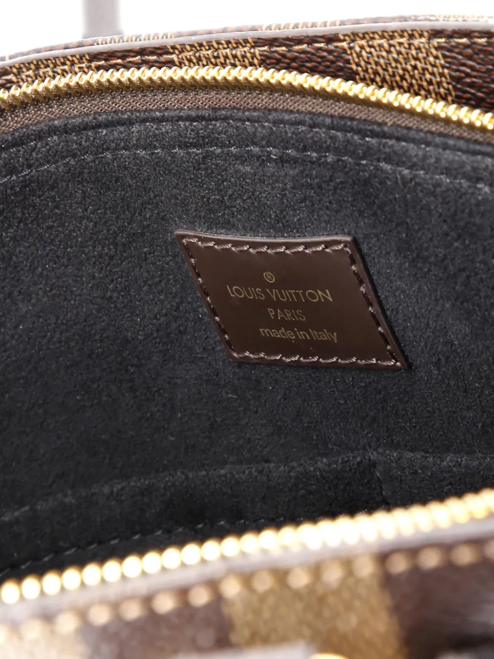 Pre-owned Louis Vuitton Normandy Handbag Damier And Leather Satchel In Black