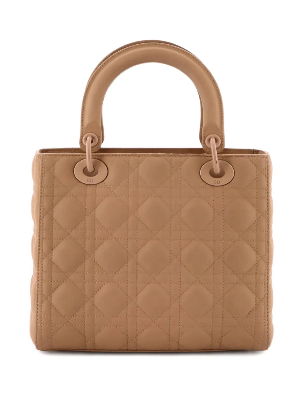 Pre-owned Dior Ultra Matte Lady  Bag Cannage Quilt Calfskin Medium Satchel In Pink