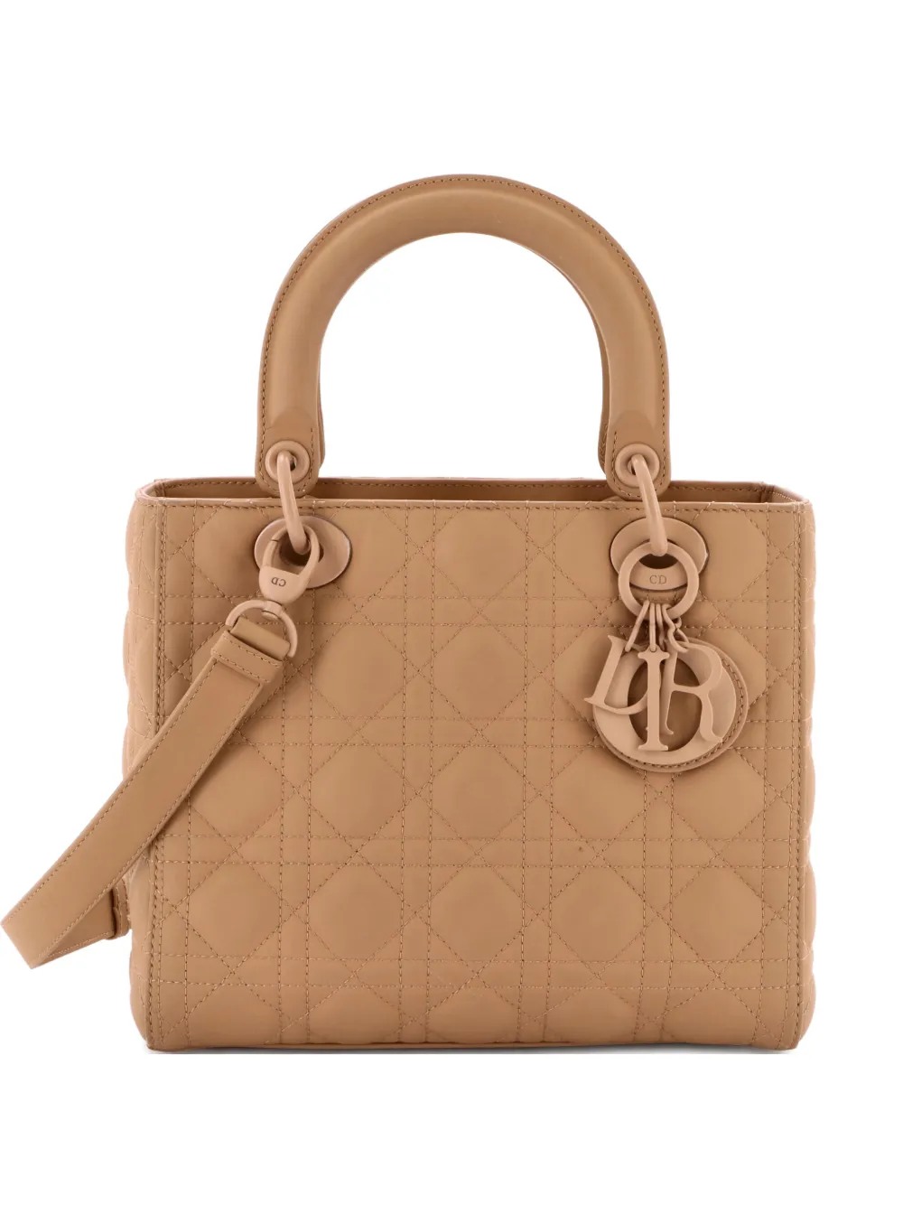 Christian Dior Pre-Owned Ultra Matte Lady Dior Bag Cannage Quilt Calfskin Medium satchel - Rosa