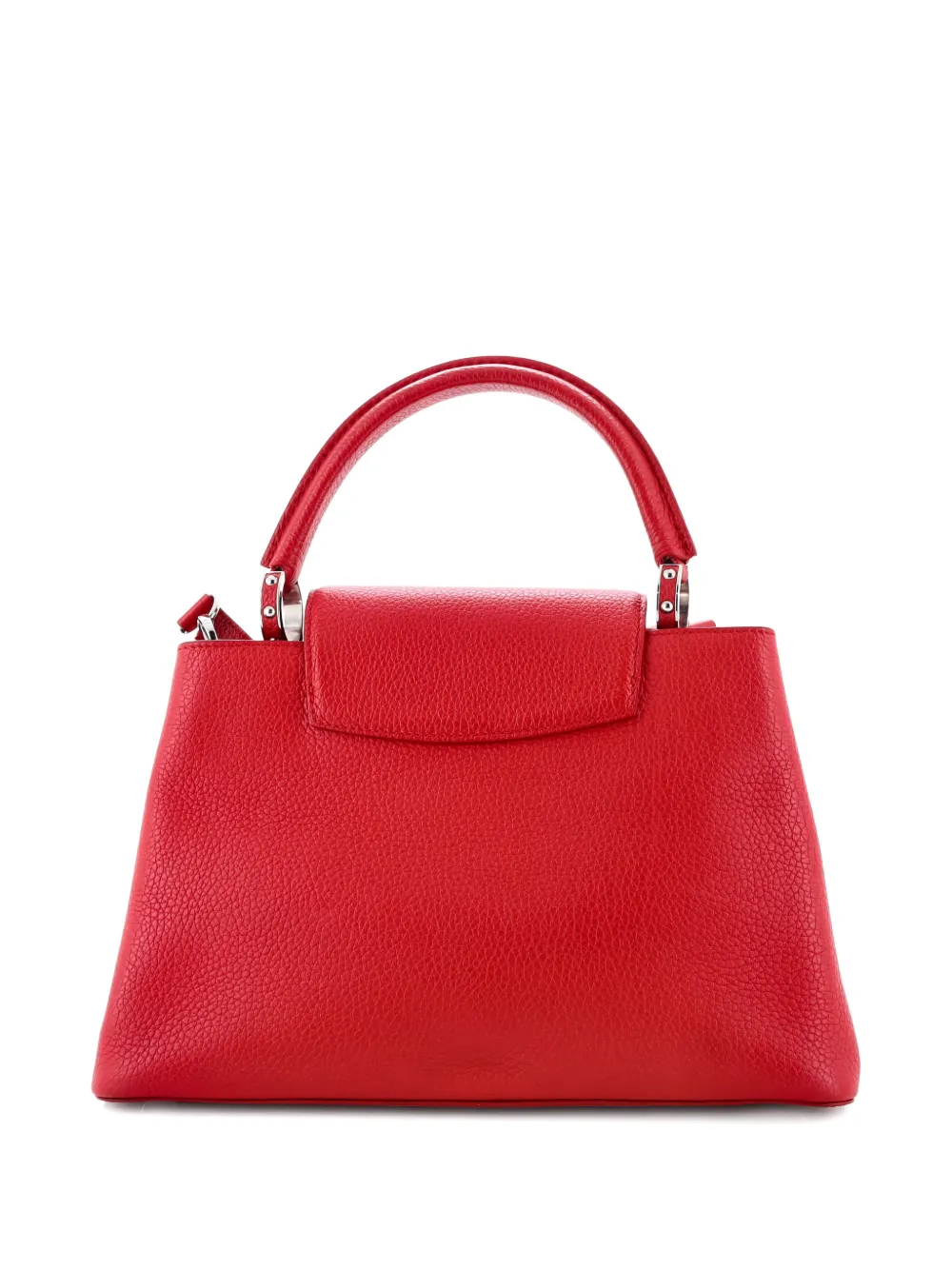 Pre-owned Louis Vuitton Capucines Bag Leather Pm Satchel In Red