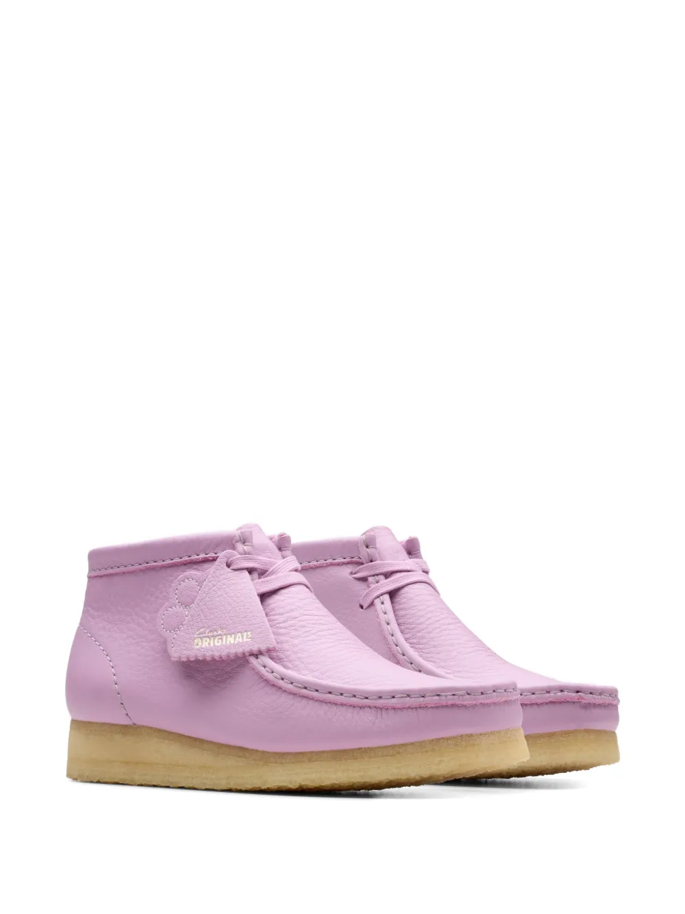 Clarks Originals Wallabee leren laarzen met bloem Roze