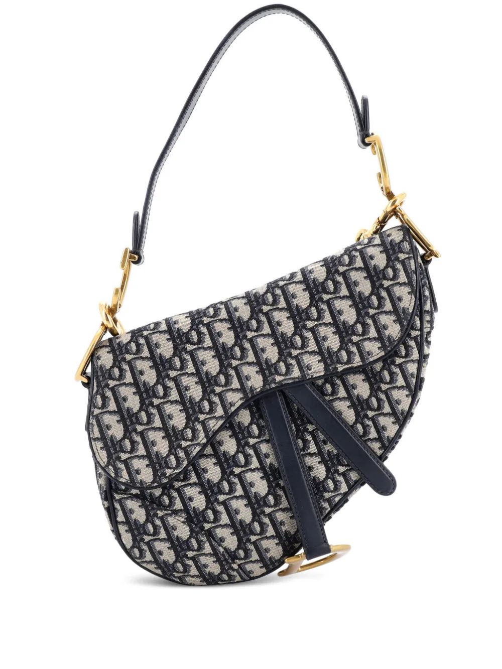 Christian Dior Pre-Owned Saddle Handbag with Strap Oblique Canvas Medium shoulder bag - Blu