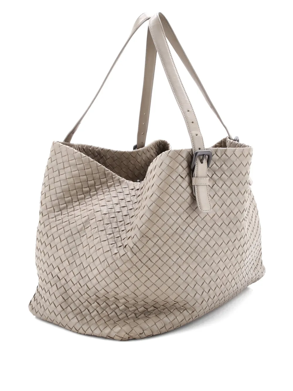 Pre-owned Bottega Veneta A-shape Intrecciato Nappa Large Tote Bag In Neutral