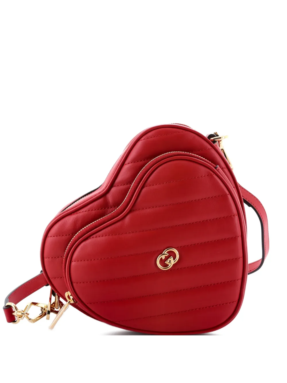 Gucci Pre-Owned Interlocking G Heart Diagonal Quilted Leather Mini shoulder bag - Red