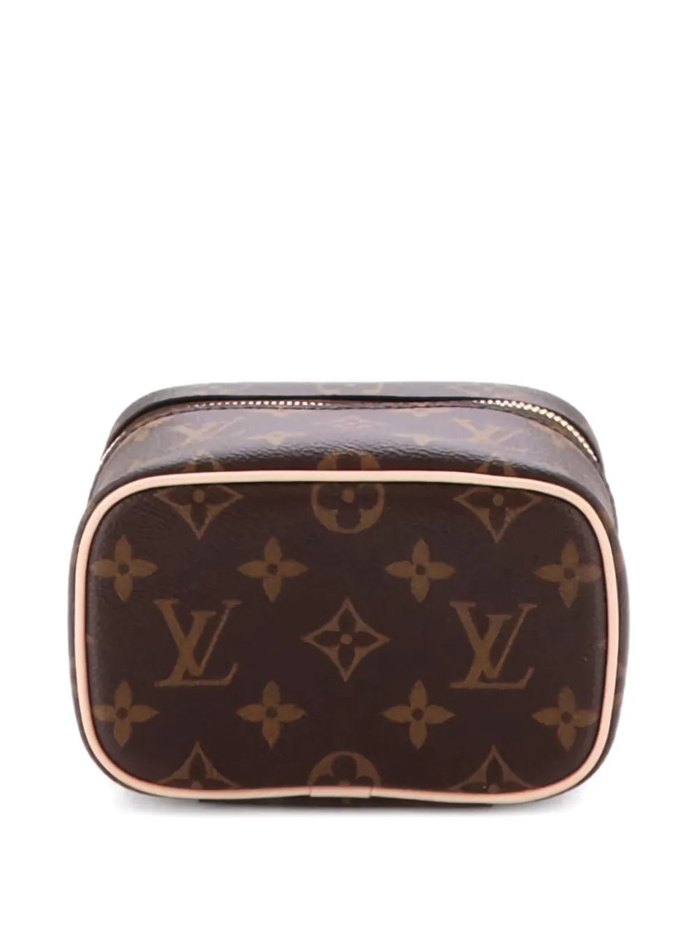 Pre-owned Louis Vuitton Nice Vanity Case Monogram Canvas Nano Pouch In Brown