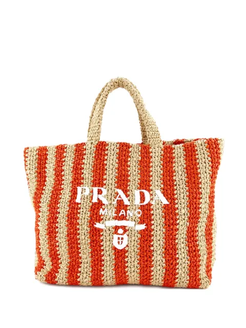 Prada Pre-Owned Logo Raffia Large tote bag