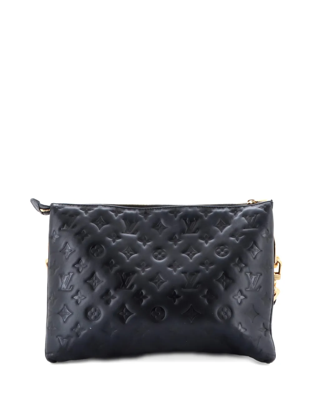 Pre-owned Louis Vuitton Coussin Bag Monogram Embossed Lambskin Mm Crossbody Bag In Black