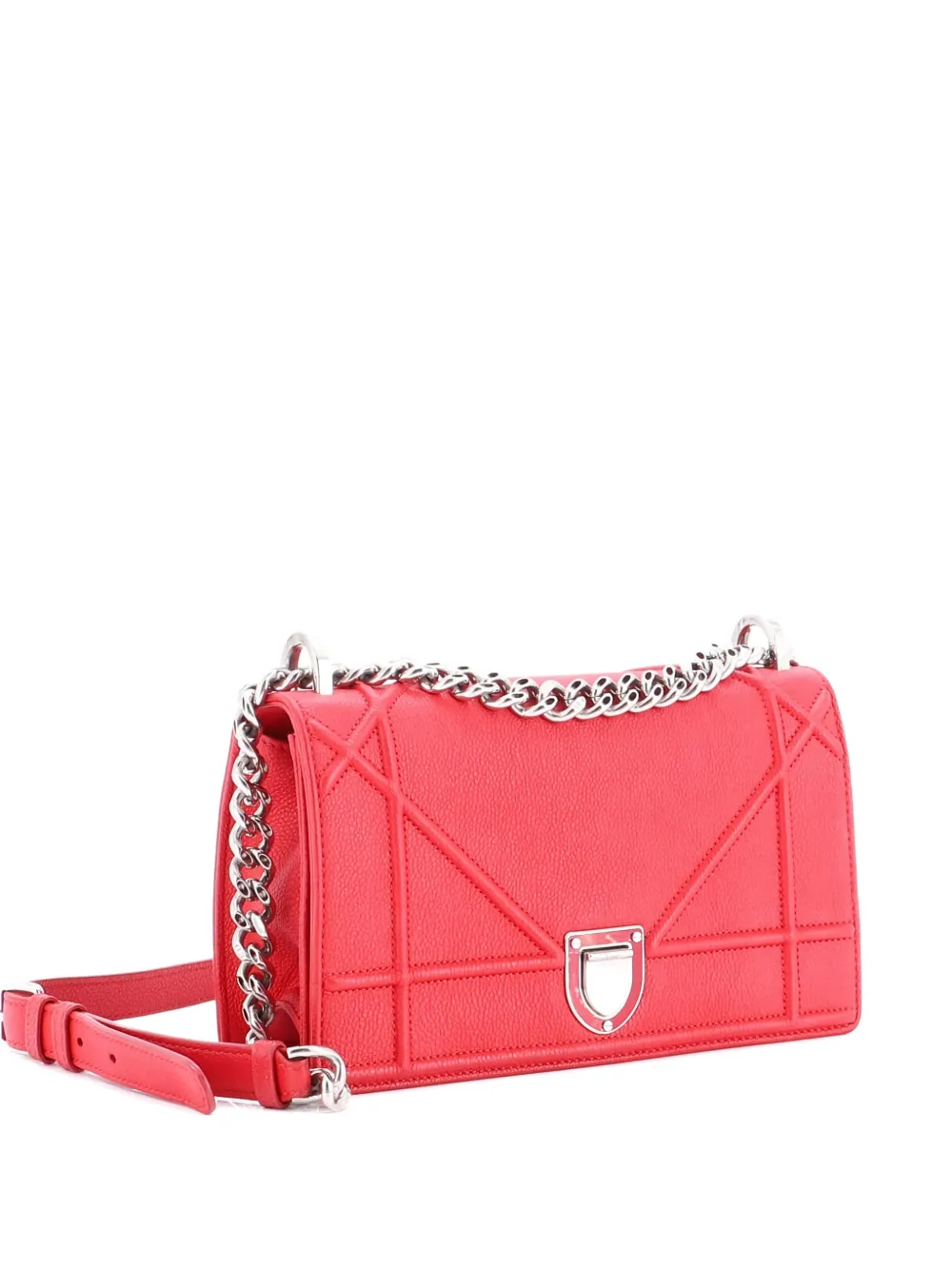 Christian Dior Pre-Owned Diorama Flap Bag Grained Calfskin Small crossbody bag - Rosso