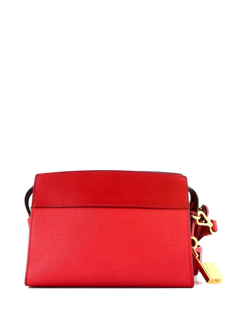 Pre-owned Prada Esplanade Saffiano With City Calf Small Crossbody Bag In Red
