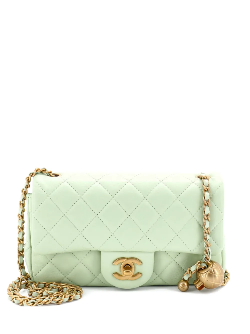 CHANEL Pre-Owned Pearl Crush Flap Bag Quilted Lambskin Mini crossbody bag - Grün