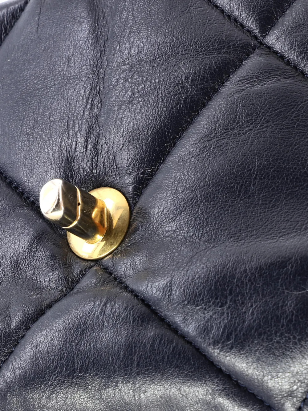 Pre-owned Chanel 19 Flap Bag Quilted Leather Medium Crossbody Bag In Blue