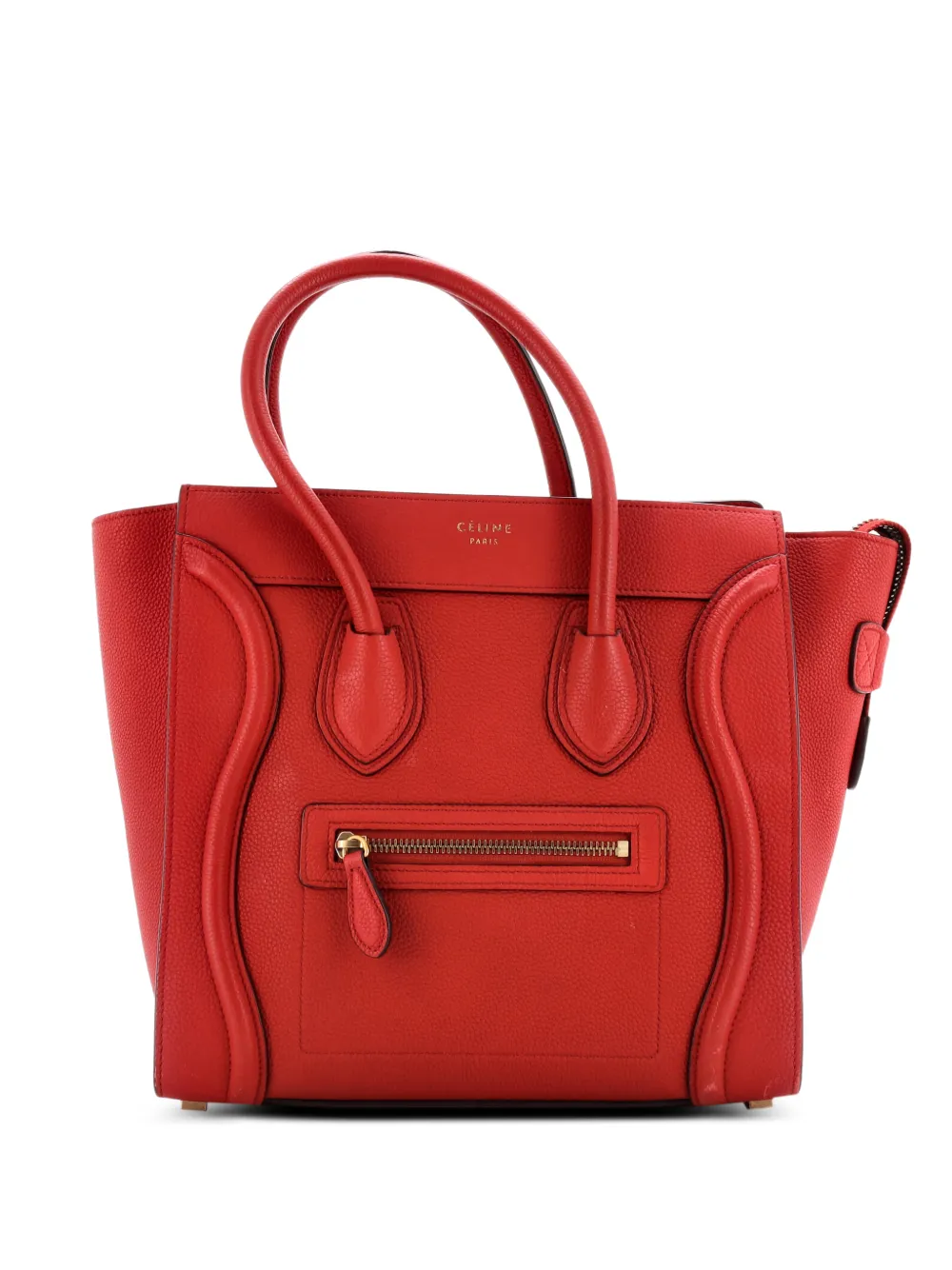 Celine Pre-Owned Luggage Bag Grainy Leather Micro tote bag - Rosso