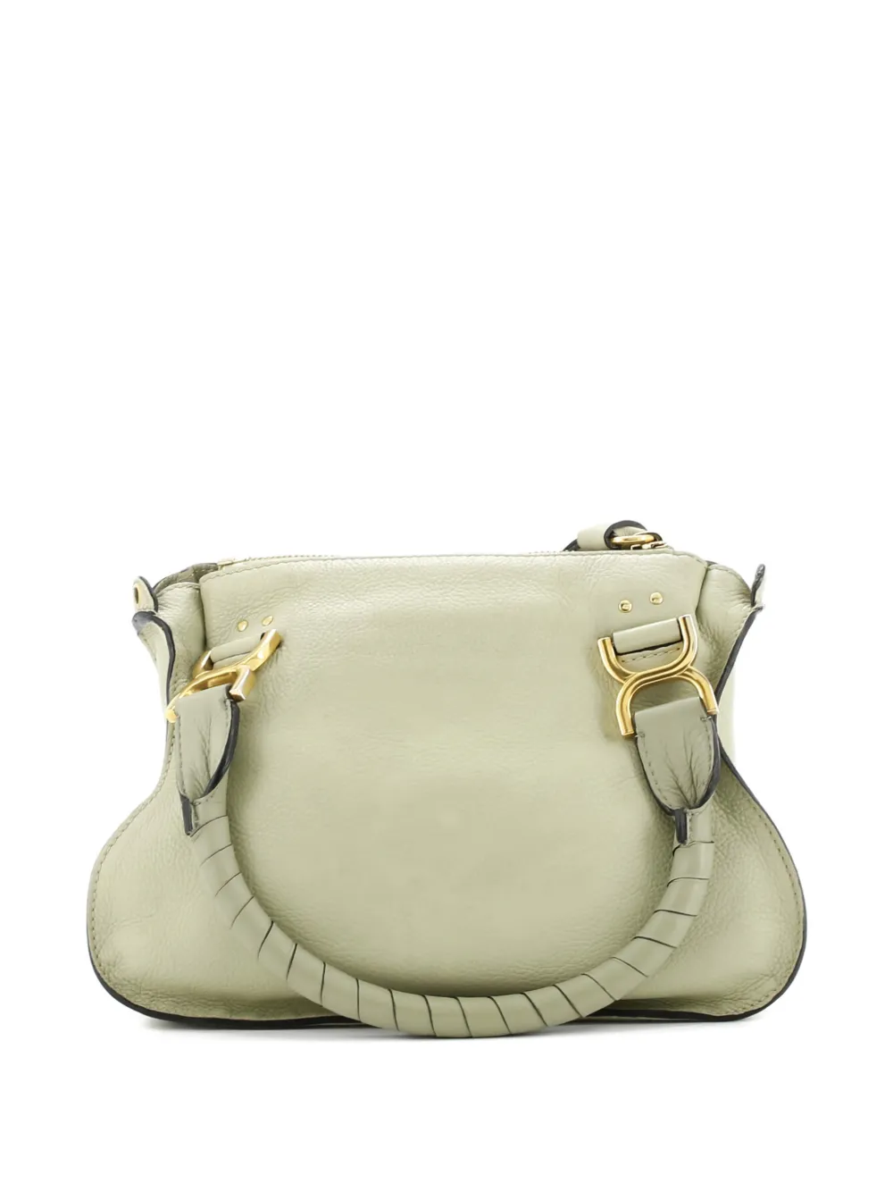 Pre-owned Chloé Marcie Leather Small Satchel In Green