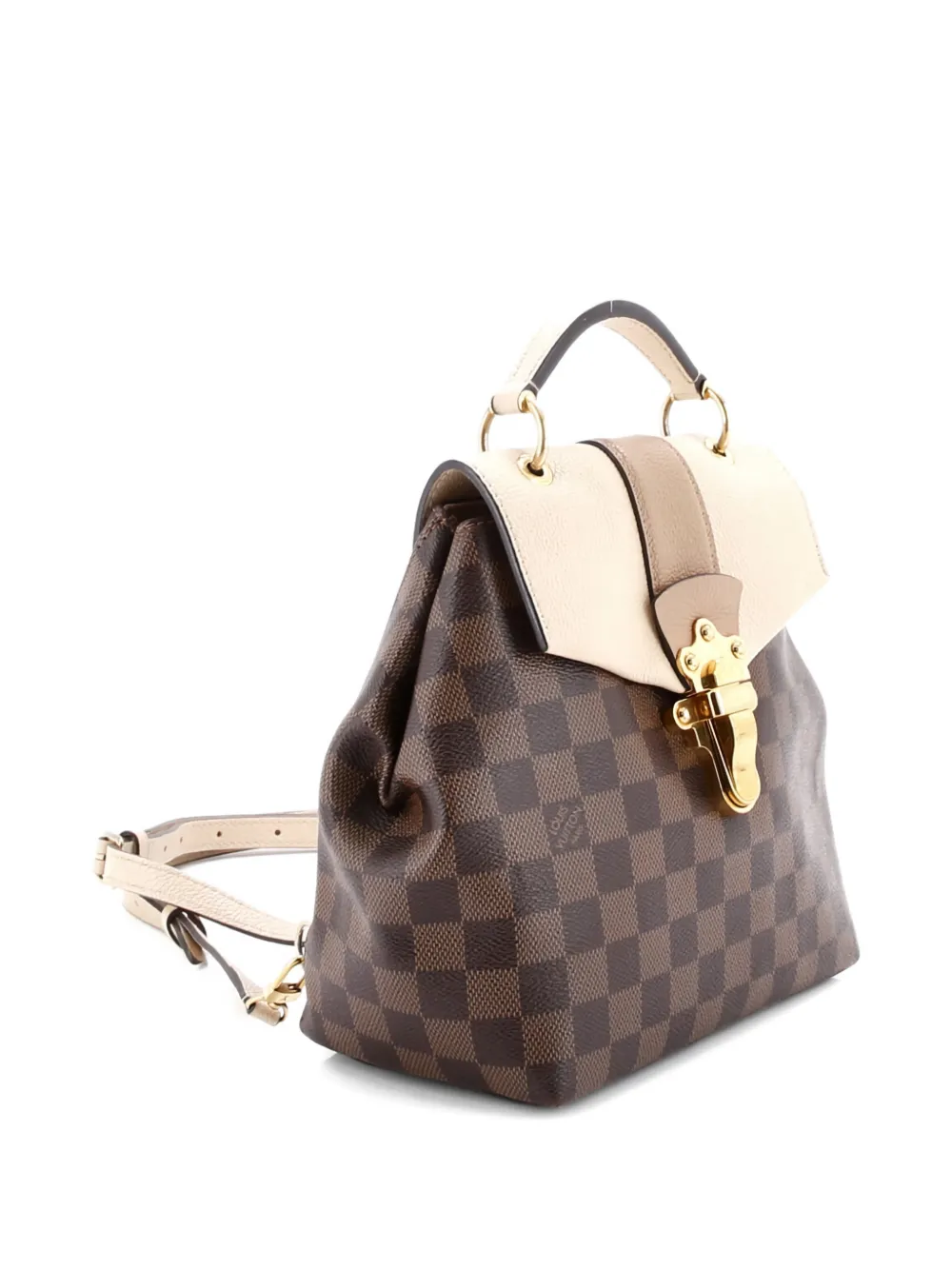 LOUIS VUITTON Pre-owned Clapton Damier And Leather Backpack In Brown