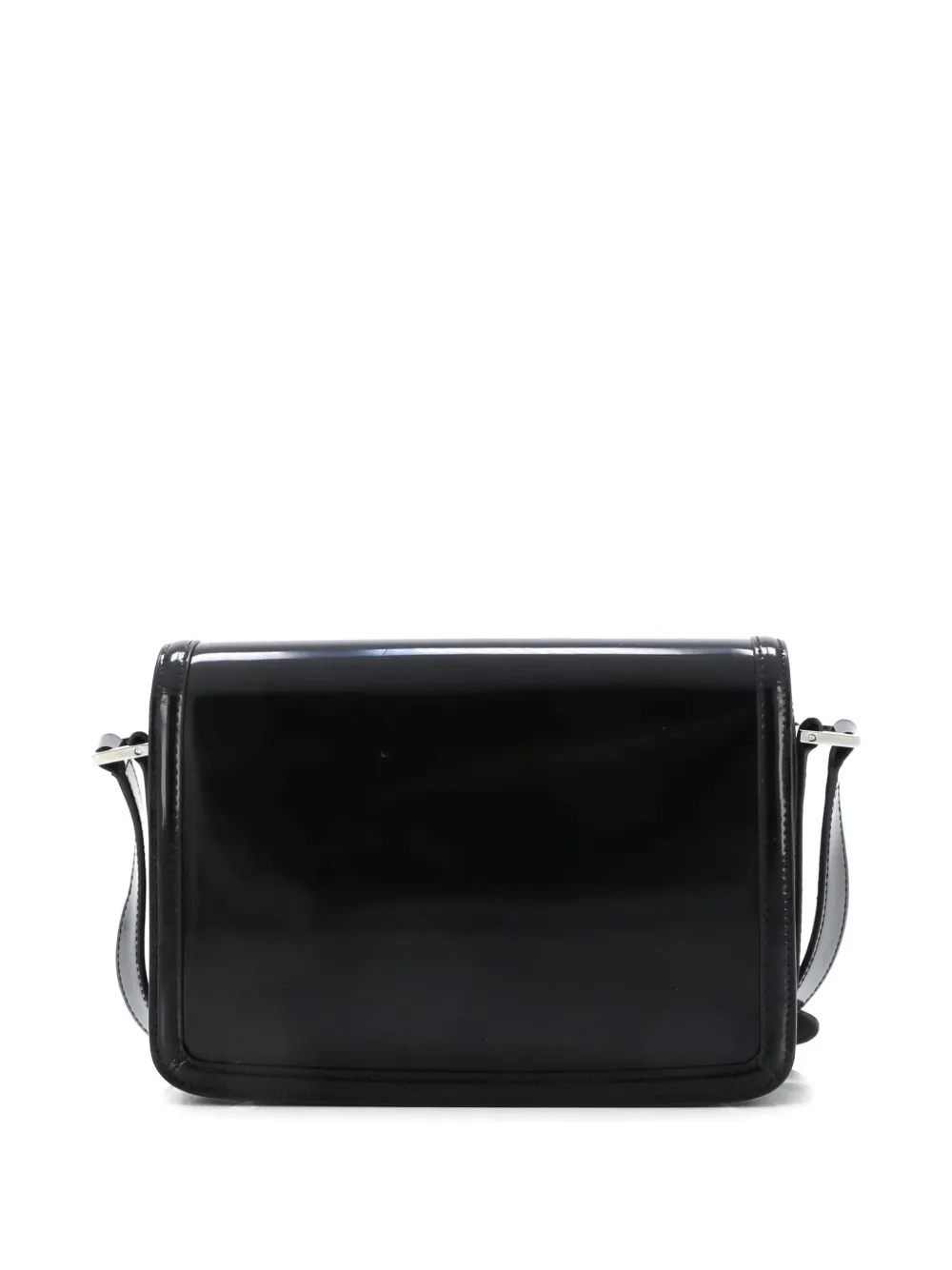 Pre-owned Saint Laurent Solferino Bag Leather Medium Shoulder Bag In Black