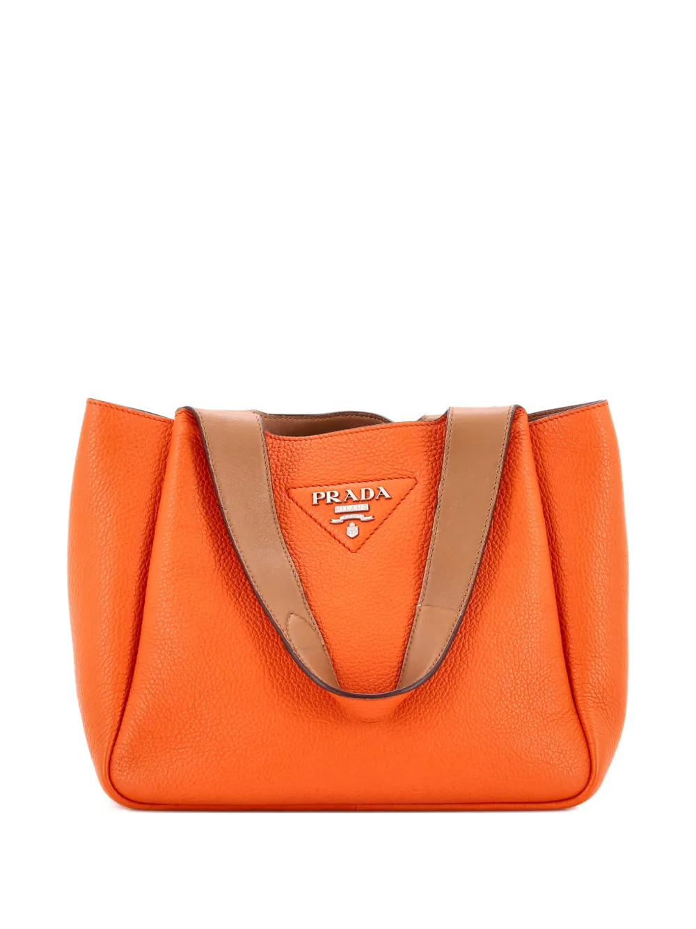 Prada Pre-Owned Flou Dynamique Open Vitello Daino Small tote bag | Orange | Image 1