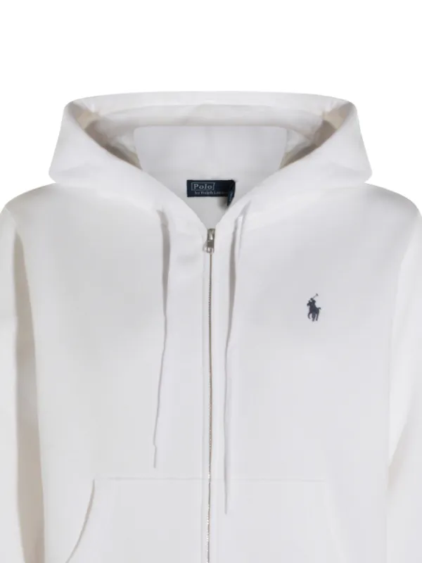 Polo Ralph Lauren Moletom Com capuz, Logo Bordado e Zíper | Branco
