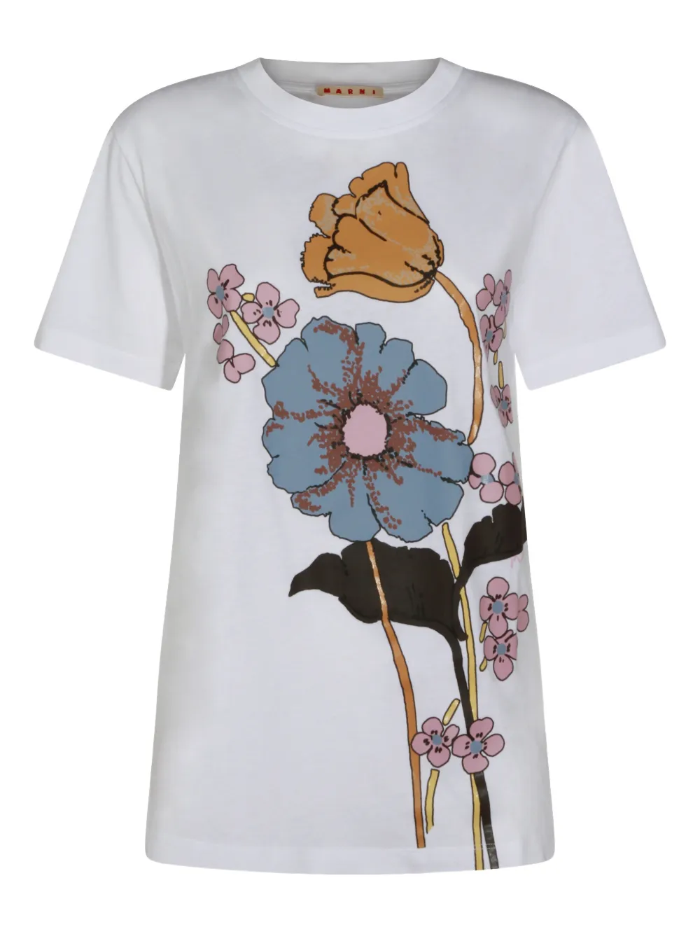 Marni floral-print T-shirt - Bianco