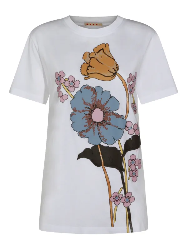 Marni Floral-print T-shirt in White