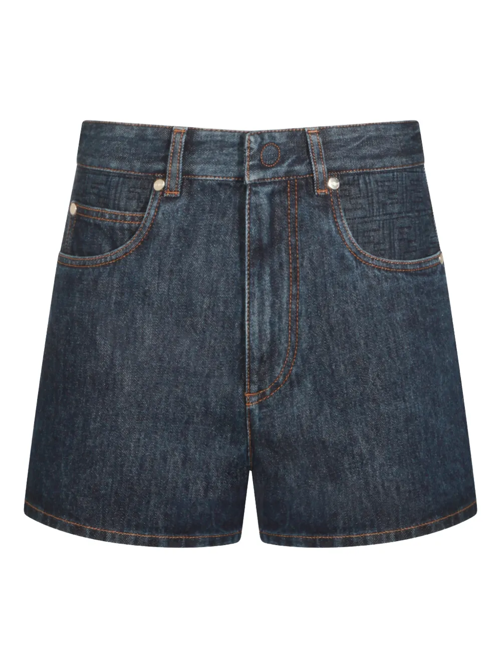 FENDI Short jeans com patch de logo | Azul | Image 1