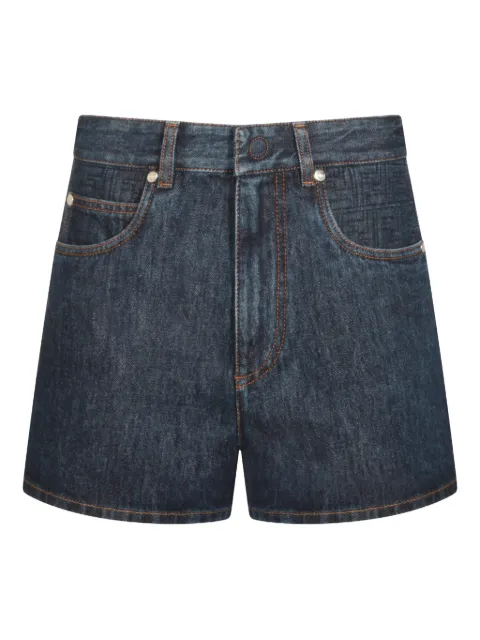 FENDI logo-patch denim shorts
