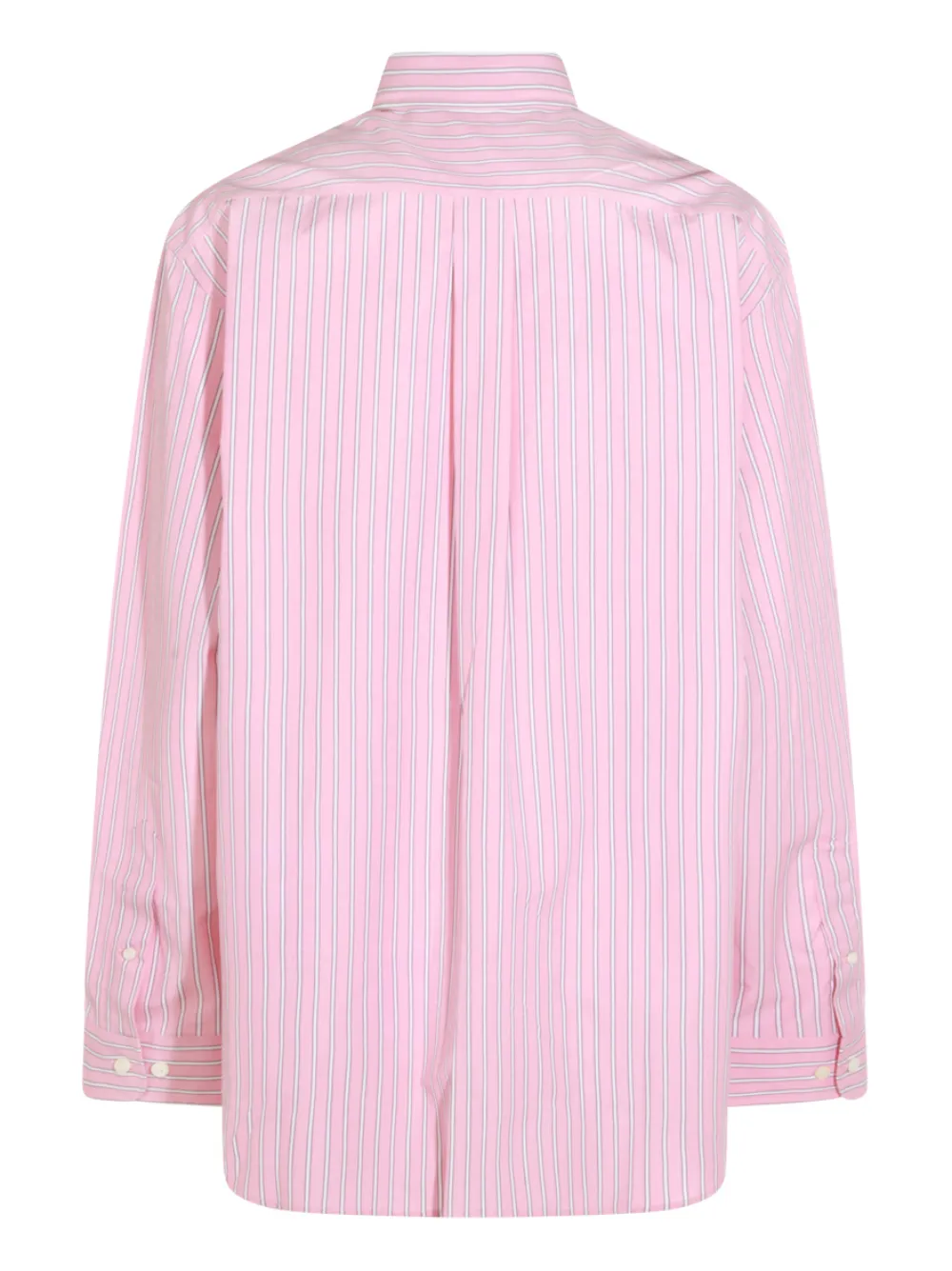 Miu Miu striped-pattern logo-embroidered shirt - Roze