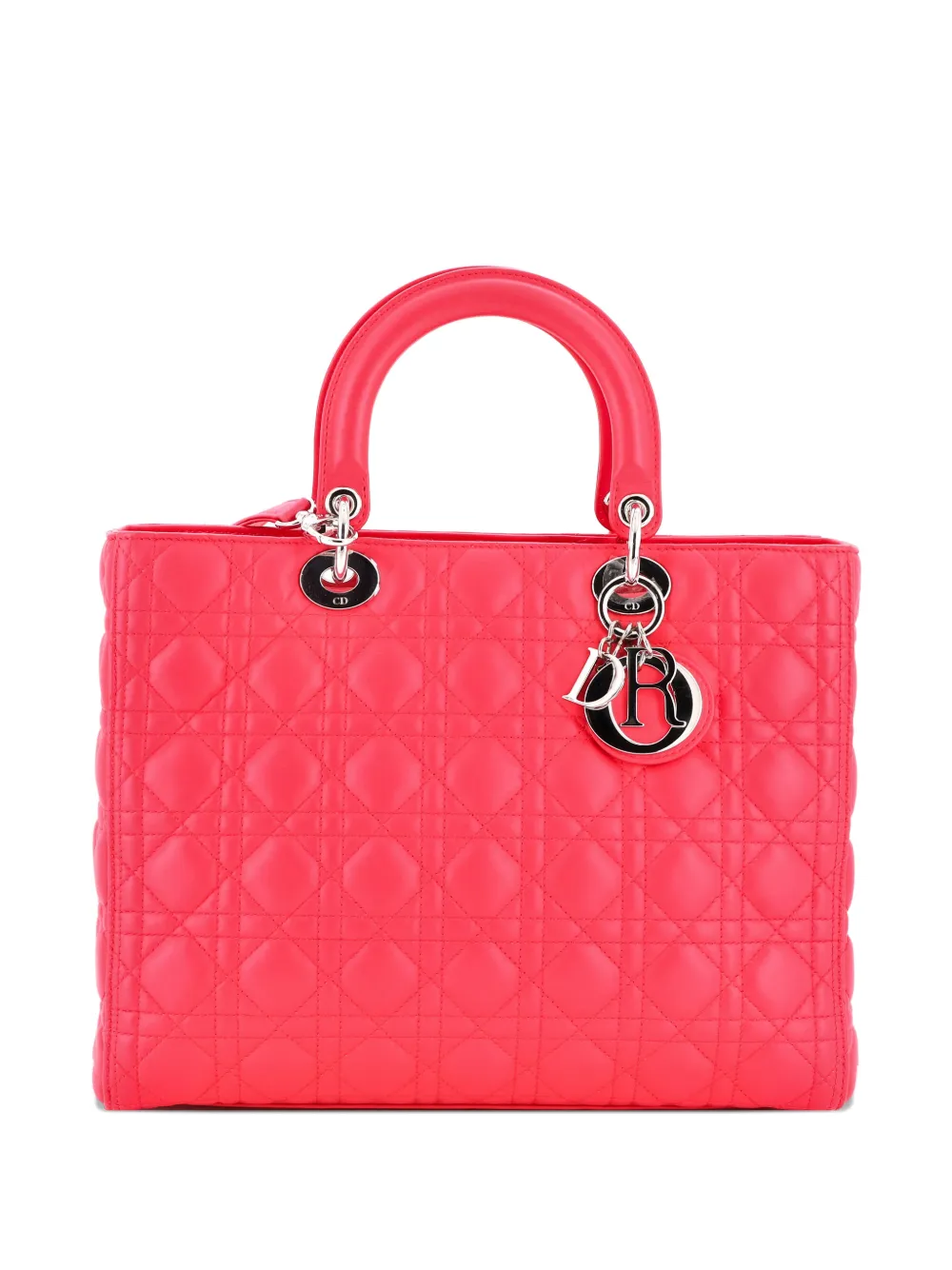 Christian Dior Pre-Owned Lady Dior Bag Cannage Quilt Lambskin Large tote bag - Rosa