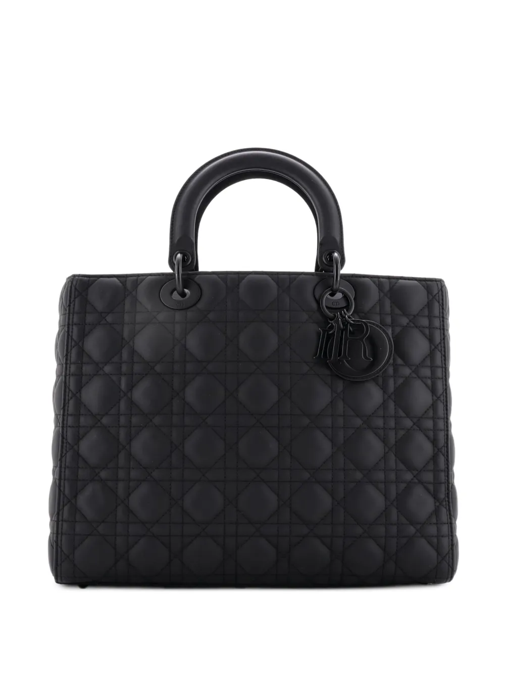 Christian Dior Pre-Owned Ultra Matte Lady Dior Bag Cannage Quilt Calfskin Large satchel - Nero
