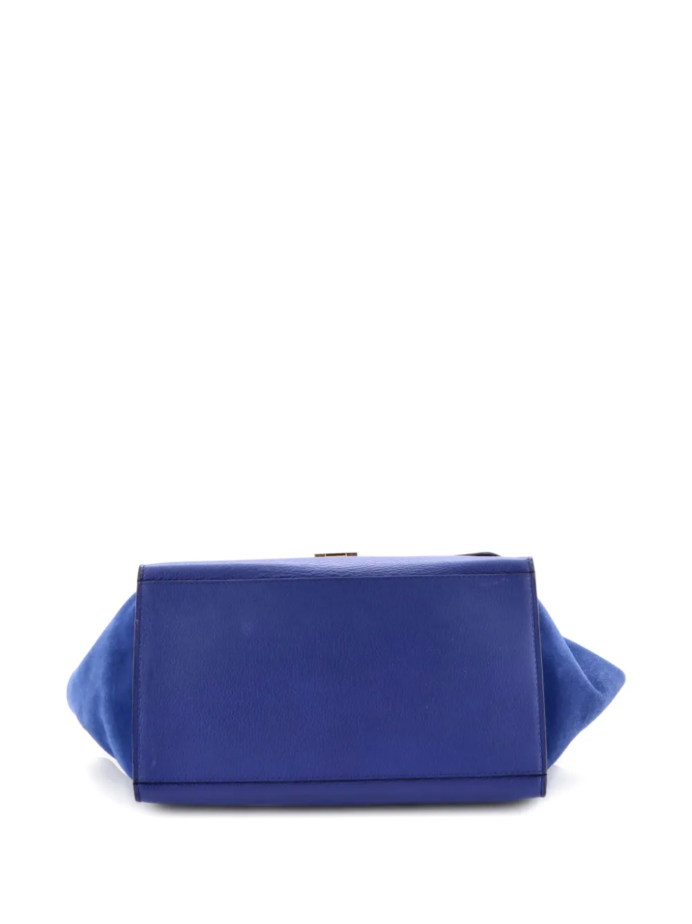 Pre-owned Celine Trapeze Bag Leather Medium Satchel In Blue