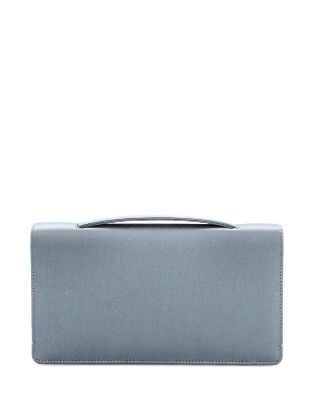 Pre-owned Dior Bee Satin Clutch Bag In Blue