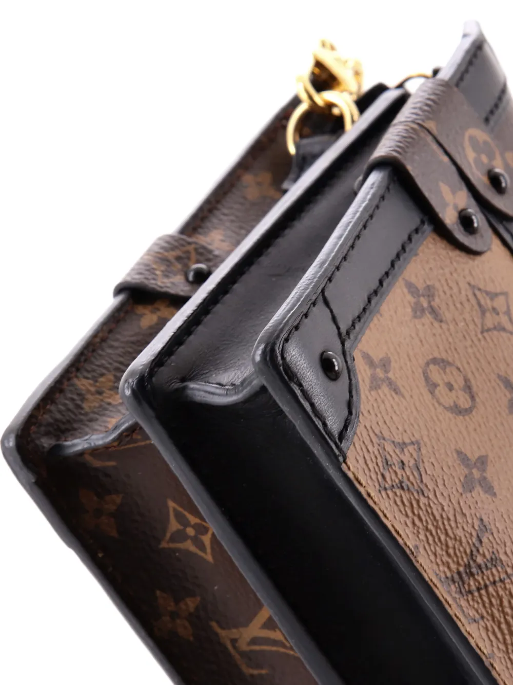 Trunk Reverse Monogram Canvas Clutch Bag