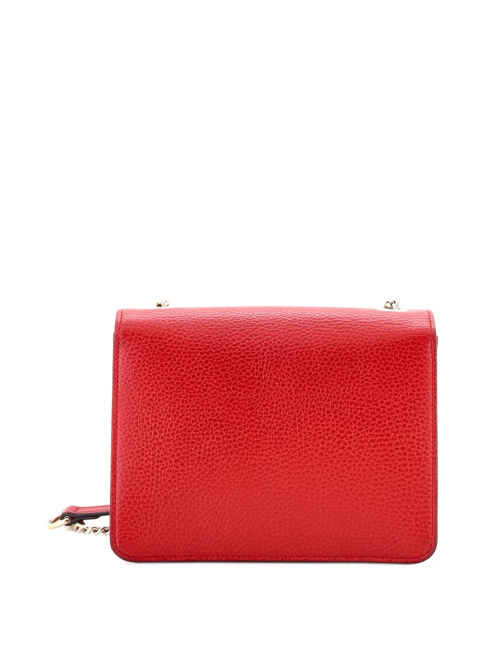 Pre-owned Gucci Interlocking Leather Small Shoulder Bag In Red