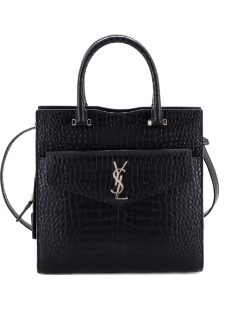 Saint Laurent Pre-Owned Uptown Crocodile Embossed Leather Small tote bag