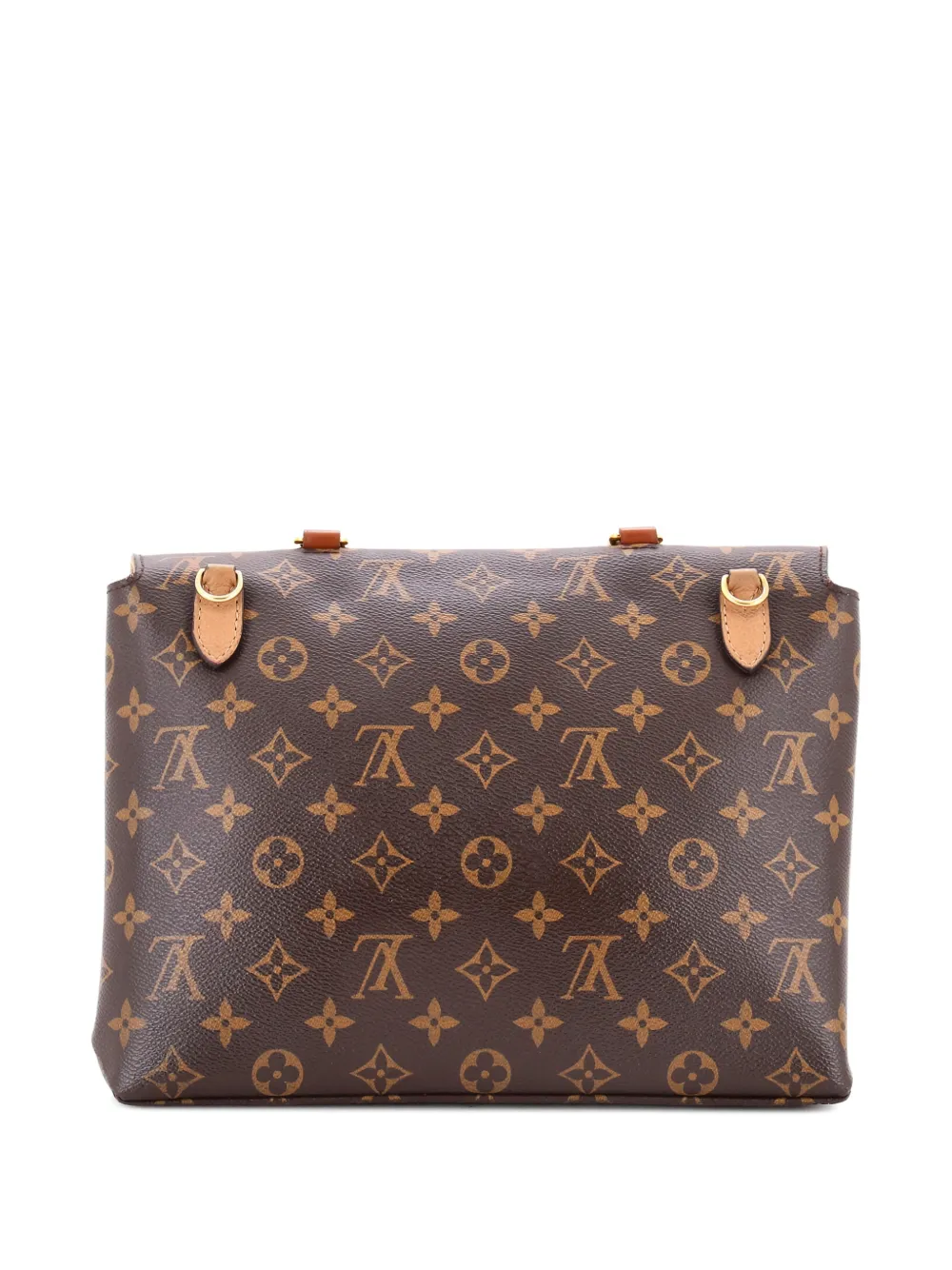 Pre-owned Louis Vuitton Marignan Handbag Monogram Canvas With Leather Shoulder Bag In Brown