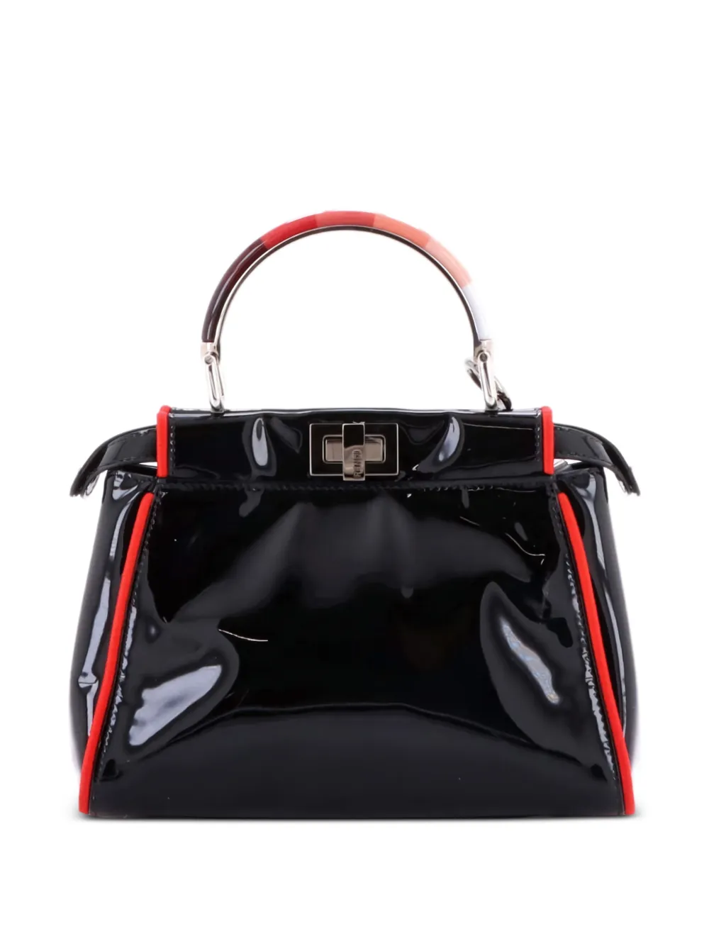 Fendi Pre-Owned Resin Handle Peekaboo Bag Patent Mini satchel | Pre-Owned | Image 2