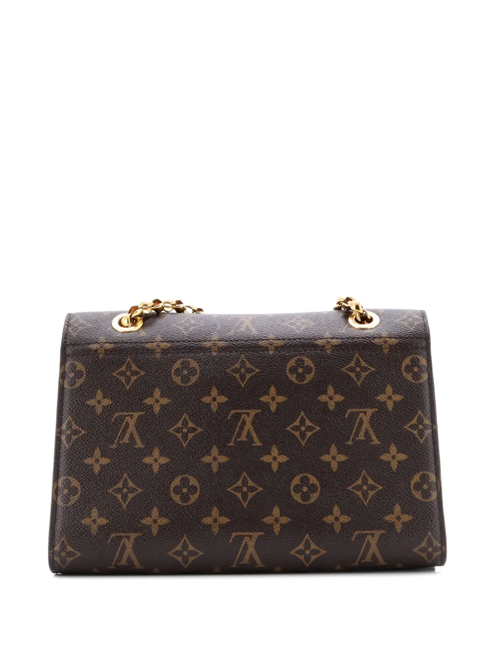 Pre-owned Louis Vuitton Victoire Handbag Monogram Canvas And Leather Shoulder Bag In Brown
