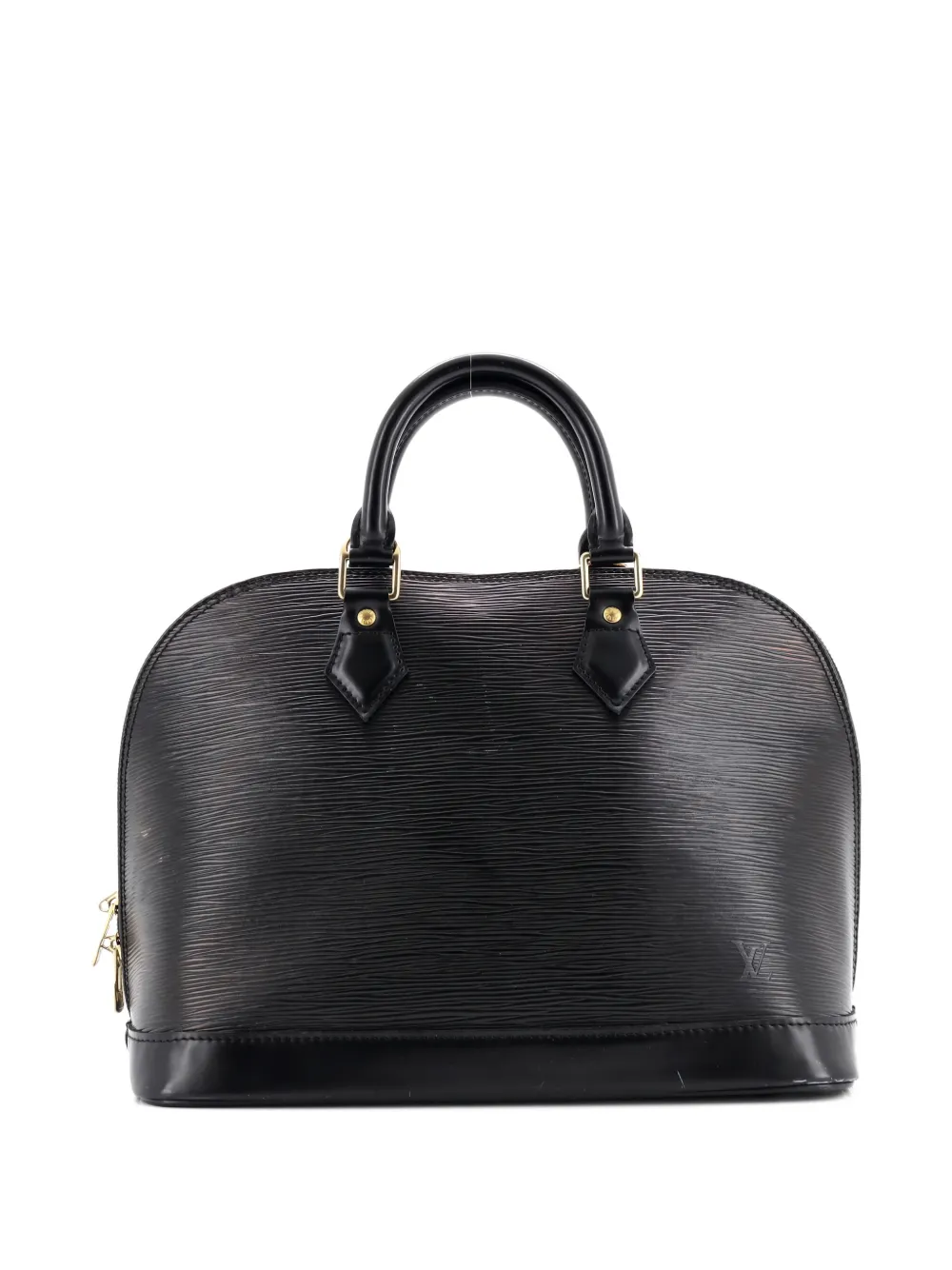 Pre-owned Louis Vuitton Vintage Alma Handbag Epi Leather Pm Satchel In Black
